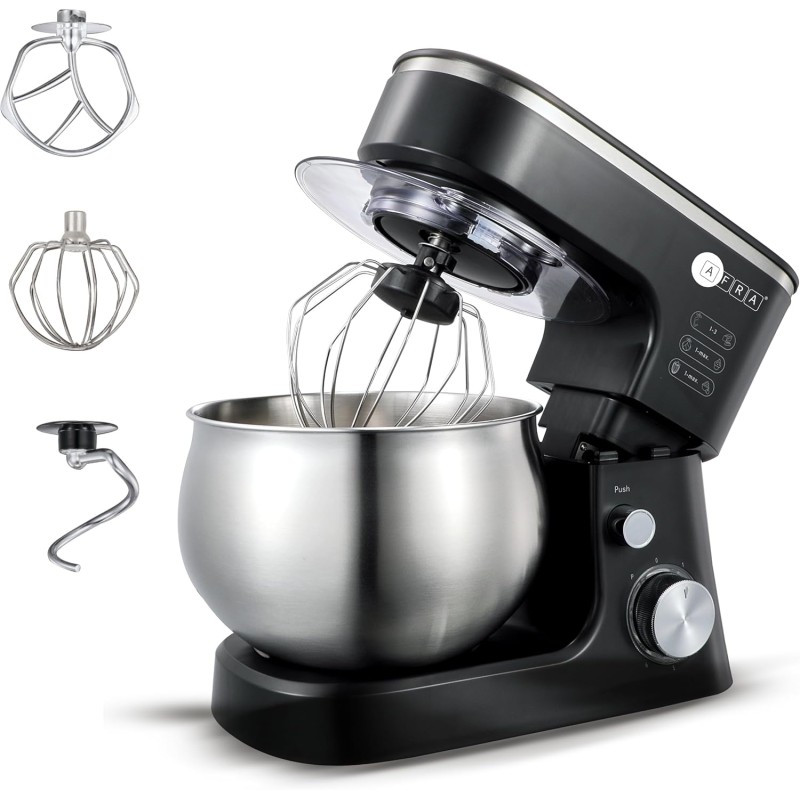 Afra Stand Mixer 5L Bowl 6 Speed 1200W Black AF1200SMBK
