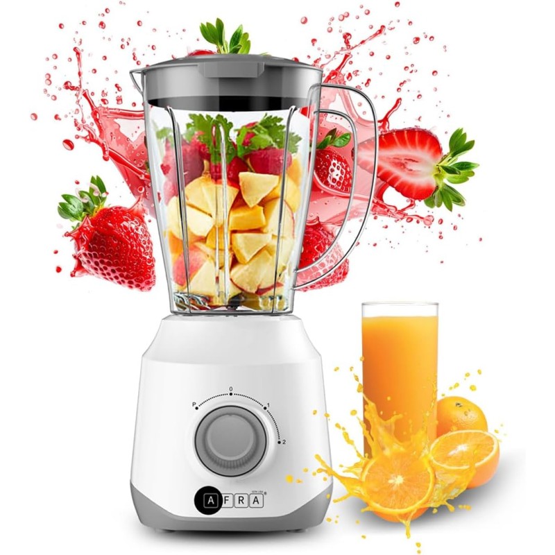 Afra Blender 1.5L 400W Plastic Jar 2 Speed Control AF1550BLWT