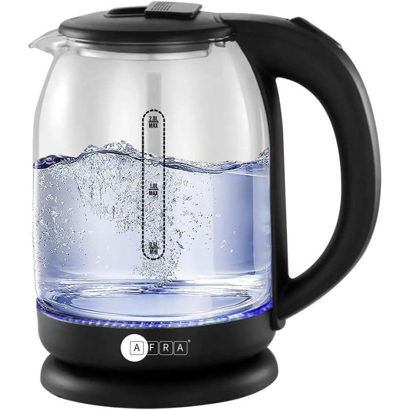 Afra Electric Kettle 1500W 1.8L Glass AF1820KTGL