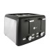 Afra Electric Toaster 4-Slot 7 Way Heat Setting 1600W Black AF24700TOBL