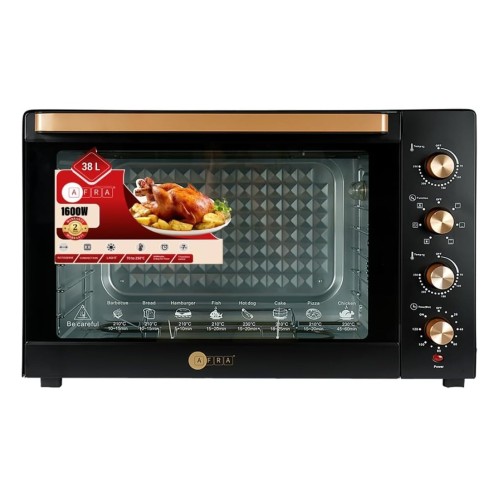 Afra Electric Oven Toaster 38L 1600W Convection Rotisserie AF3816OTBK