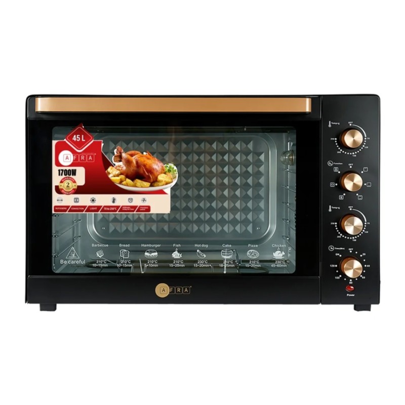Afra Electric Oven Toaster 45L 1700W Convection Rotisserie  AF4517OTBK