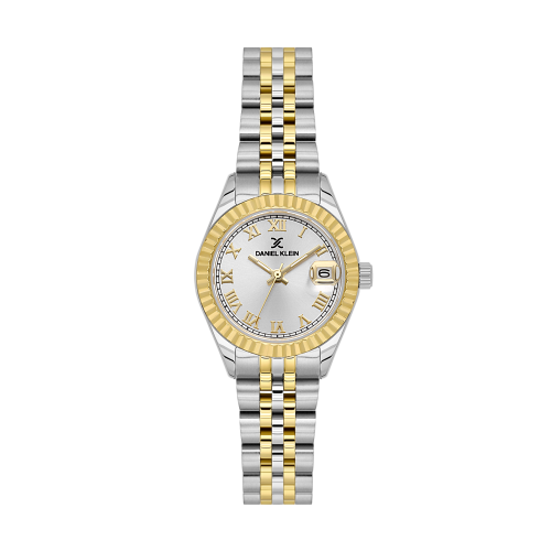 Daniel Klein Silver and Rose Gold Stainless Steel Watch for Women DK.1.14097-3