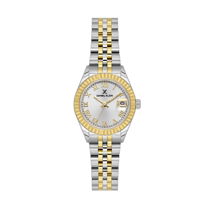 Daniel Klein Silver and Rose Gold Stainless Steel Watch for Women DK.1.14097-3