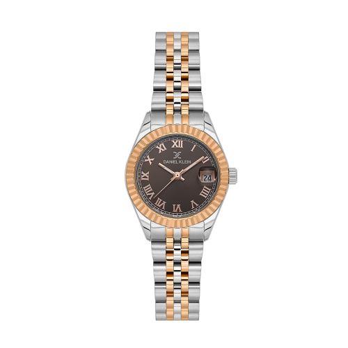Daniel Klein Silver and Rose Gold Stainless Steel Watch for Women DK.1.14097-6