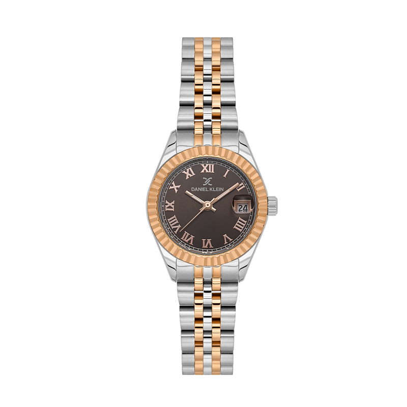 Daniel Klein Silver and Rose Gold Stainless Steel Watch for Women DK.1.14097-6