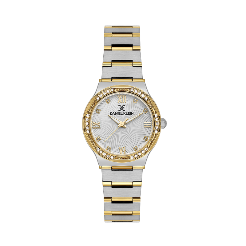 Daniel Klein Silver and Gold Stainless Steel Watch for Women DK.1.14101-3