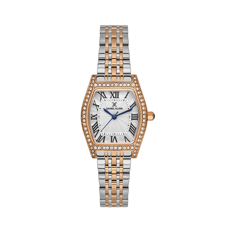 Daniel Klein Silver and Rose Gold Stainless Steel Watch for Women DK.1.14106-6