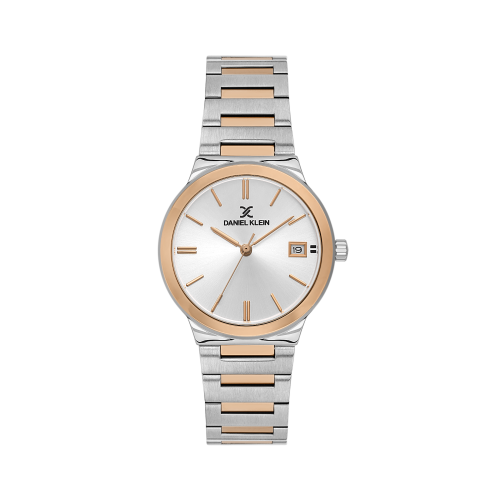 Daniel Klein Silver and Rose Gold Stainless Steel Watch for Women DK.1.14110-6