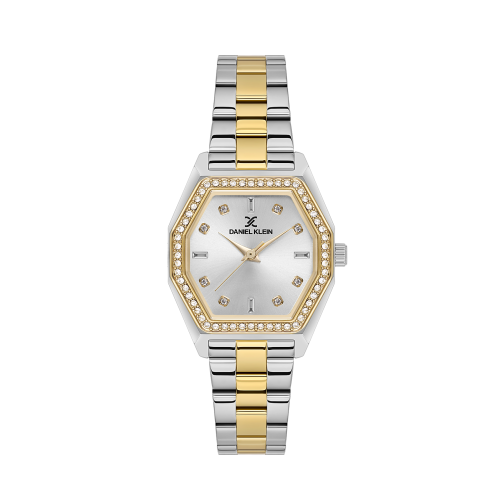 Daniel Klein Silver and Gold Stainless Steel Watch for Women DK.1.14113-4