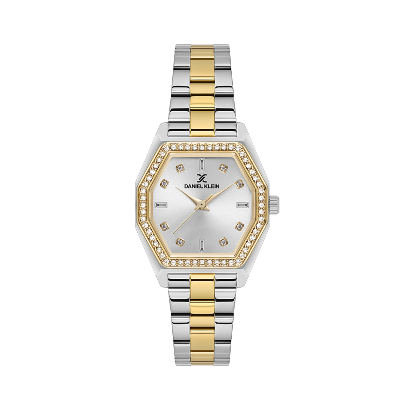 Daniel Klein Silver and Gold Stainless Steel Watch for Women DK.1.14113-4