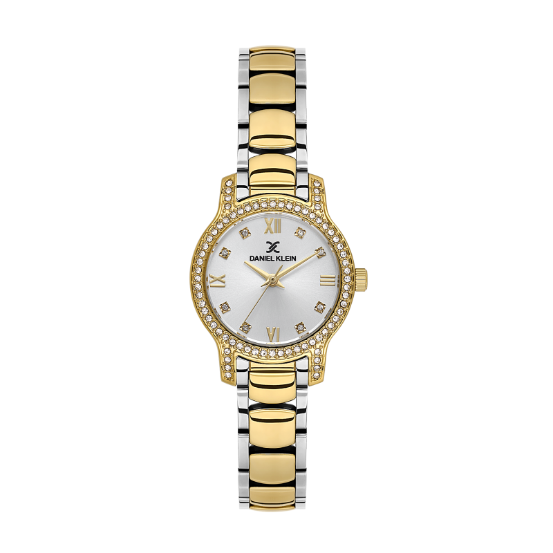 Daniel Klein Silver and Gold Stainless Steel Watch for Women DK.1.14118-4