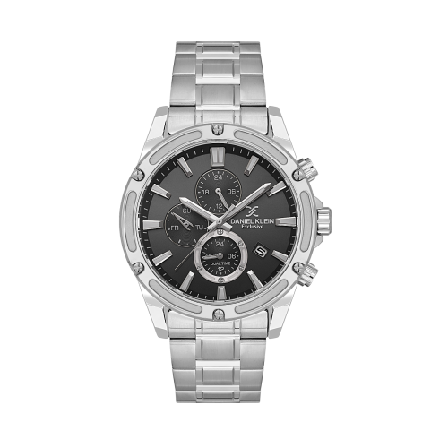 Daniel Klein Silver Stainless Steel Watch for Men DK.1.14225-1