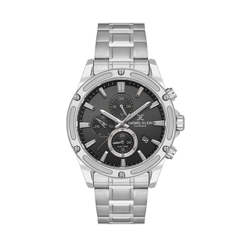 Daniel Klein Silver Stainless Steel Watch for Men DK.1.14225-1