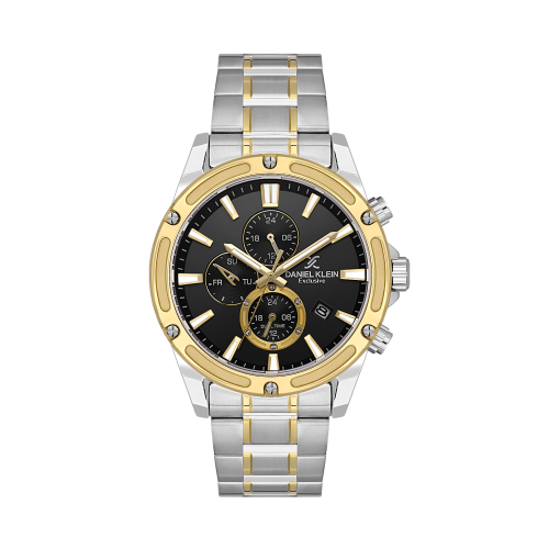 Daniel Klein Silver and Gold Stainless Steel Watch for Men DK.1.14225-4