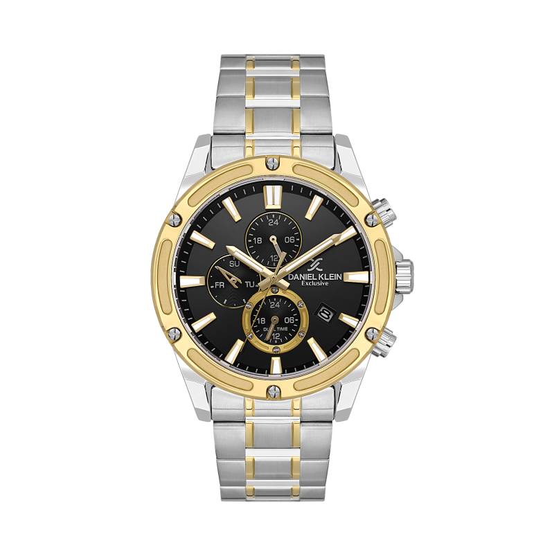 Daniel Klein Silver and Gold Stainless Steel Watch for Men DK.1.14225-4