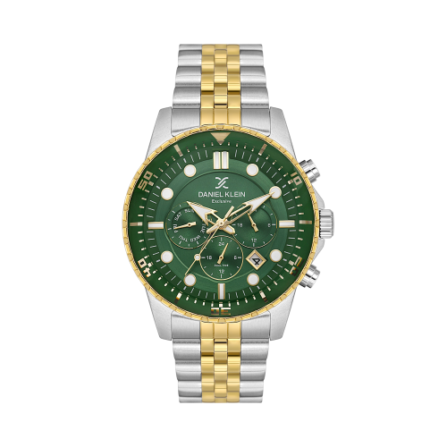 Daniel Klein Silver and Gold Stainless Steel Watch for Men DK.1.14233-3