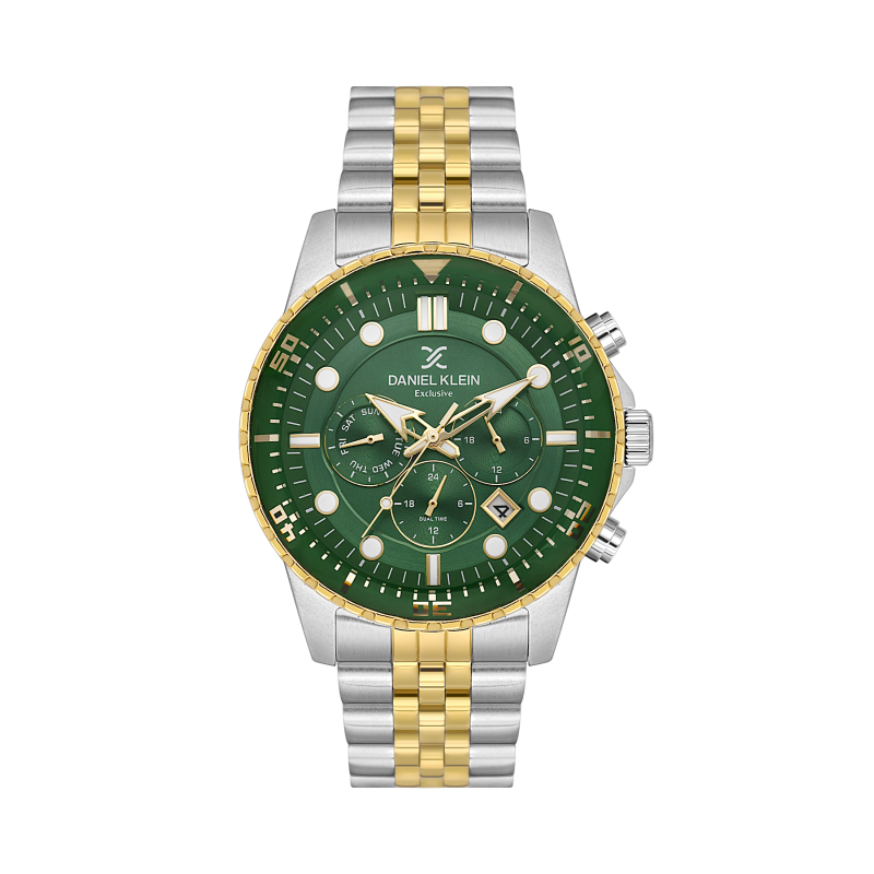 Daniel Klein Silver and Gold Stainless Steel Watch for Men DK.1.14233-3