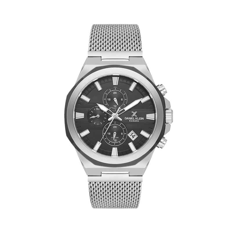 Daniel Klein Silver Mesh Band Watch for Men DK.1.14234-2