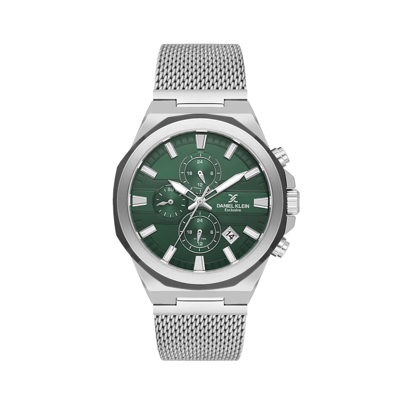 Daniel Klein Silver Mesh Band Watch for Men DK.1.14234-3