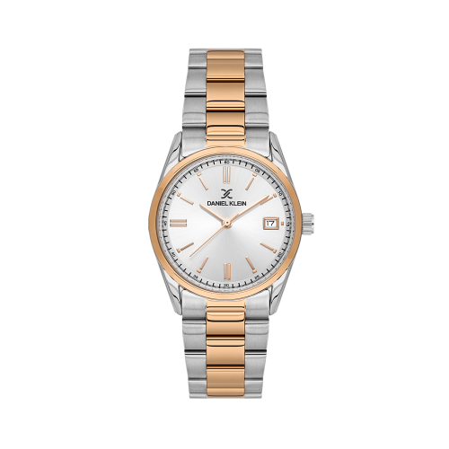 Daniel Klein Silver and Rose Gold Stainless Steel Watch for Women DK.6.14133-6