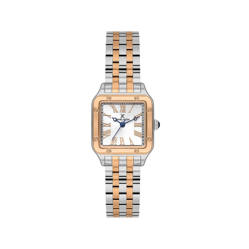 Daniel Klein Silver and Rose Gold Stainless Steel Watch for Women DK.1.14104-7