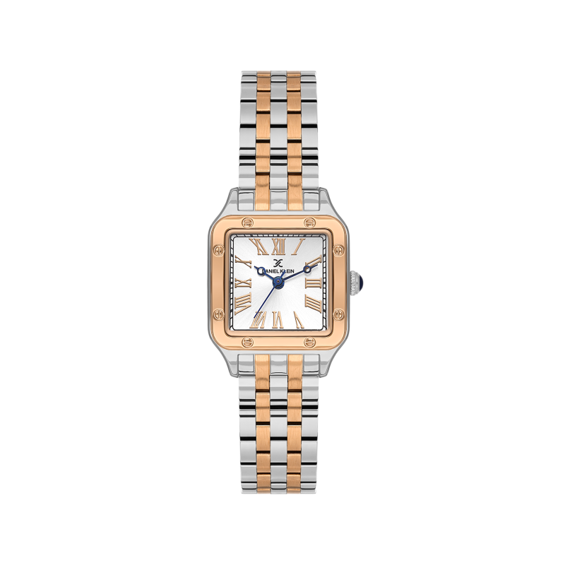 Daniel Klein Silver and Rose Gold Stainless Steel Watch for Women DK.1.14104-7