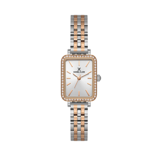 Daniel Klein Silver and Rose Gold Stainless Steel Watch for Women DK.1.14105-6