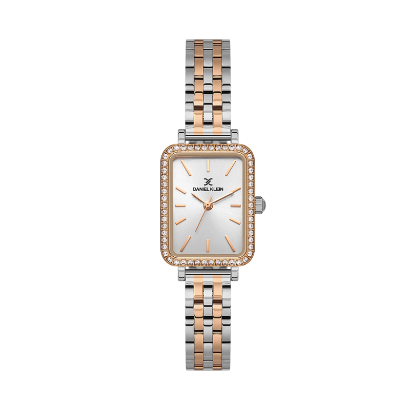 Daniel Klein Silver and Rose Gold Stainless Steel Watch for Women DK.1.14105-6