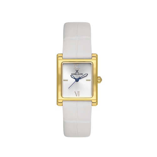 Daniel Klein White Leather Watch for Women DK.1.14112-3