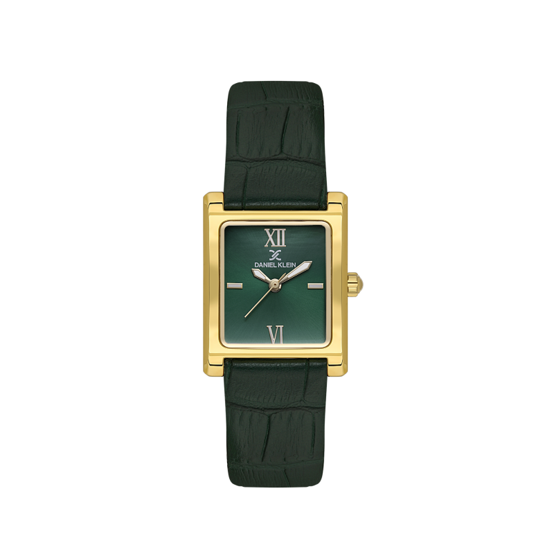 Daniel Klein Dark Green Leather Watch for Women DK.1.14112-4