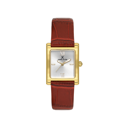 Daniel Klein Dark Red Leather Watch for Women DK.1.14112-5
