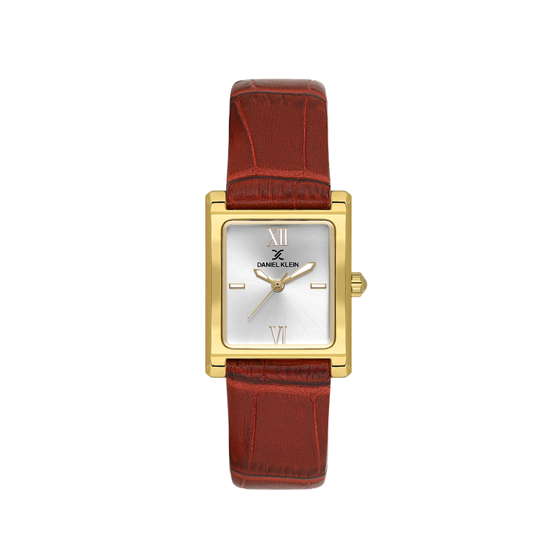 Daniel Klein Dark Red Leather Watch for Women DK.1.14112-5