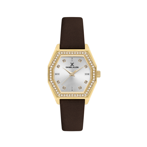 Daniel Klein Dark Brown Leather Watch for Women DK.1.14114-3