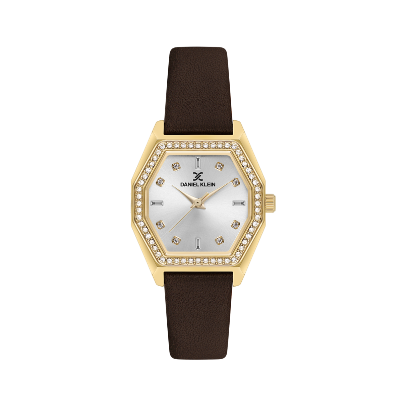 Daniel Klein Dark Brown Leather Watch for Women DK.1.14114-3