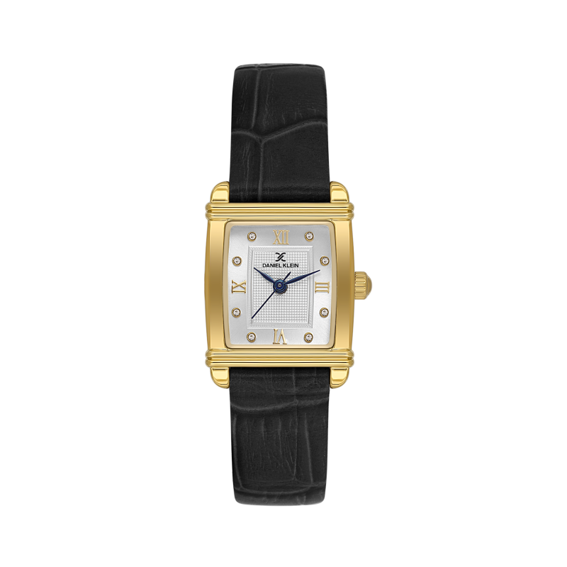 Daniel Klein Black Leather Watch for Women DK.1.14116-2