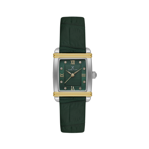 Daniel Klein Green Leather Watch for Women DK.1.14116-4