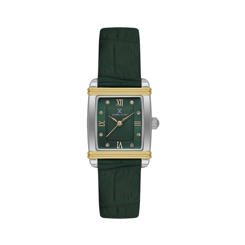 Daniel Klein Green Leather Watch for Women DK.1.14116-4