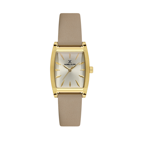 Daniel Klein Beige Leather Watch for Women DK.1.14120-4