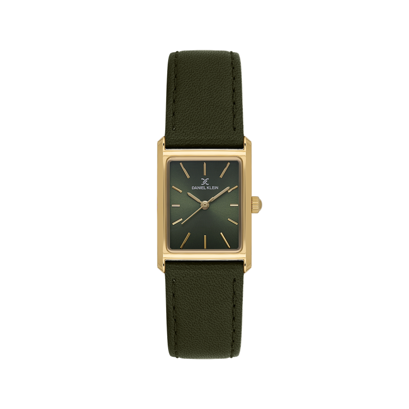Daniel Klein Green Leather Watch for Women DK.1.14124-3