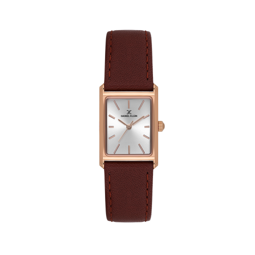 Daniel Klein Dark Red Leather Watch for Women DK.1.14124-4