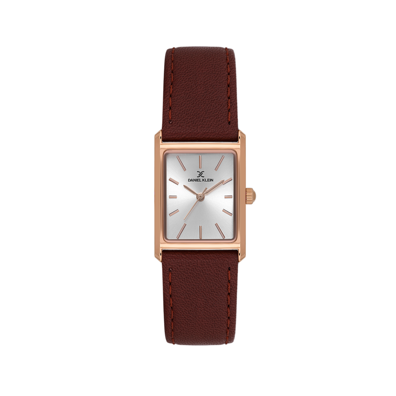 Daniel Klein Dark Red Leather Watch for Women DK.1.14124-4