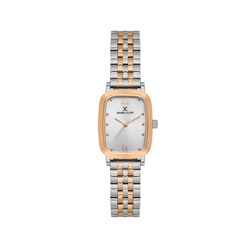 Daniel Klein Silver and Rose Gold Stainless Steel Watch for Women DK.1.14127-6