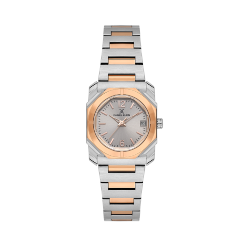 Daniel Klein Silver and Rose Gold Stainless Steel Watch for Women DK.1.14128-6