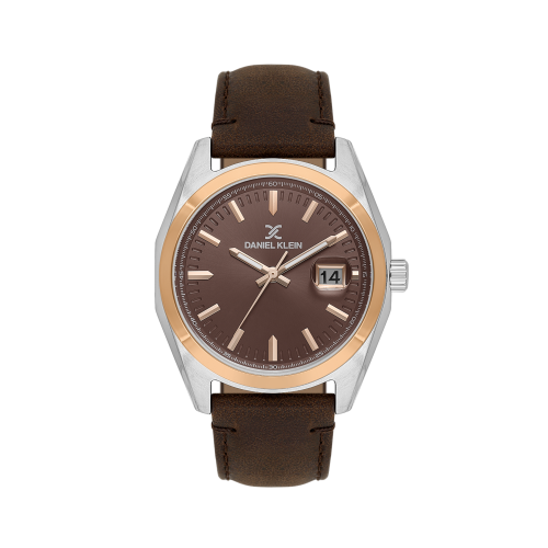 Daniel Klein Dark Brown Leather Watch for Men DK.1.14138-5