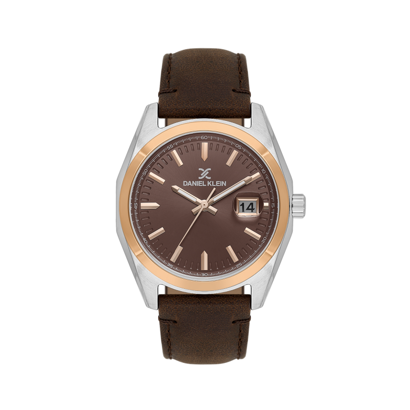 Daniel Klein Dark Brown Leather Watch for Men DK.1.14138-5