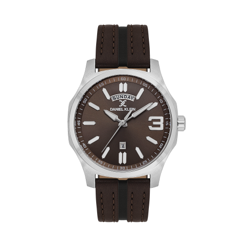 Daniel Klein Dark Brown Leather Watch for Men DK.1.14141-3
