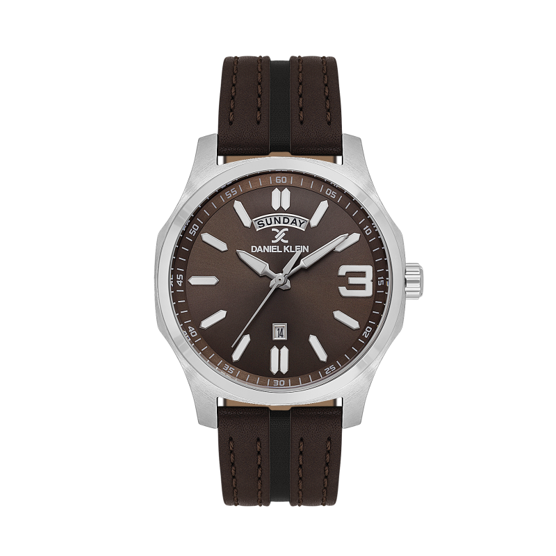 Daniel Klein Dark Brown Leather Watch for Men DK.1.14141-3
