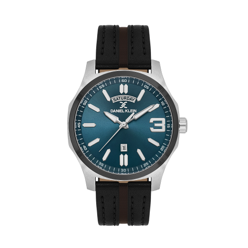 Daniel Klein Black Leather Watch for Men DK.1.14141-4