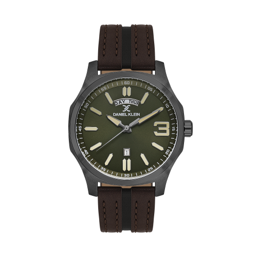 Daniel Klein Dark Brown Leather Watch for Men DK.1.14141-5